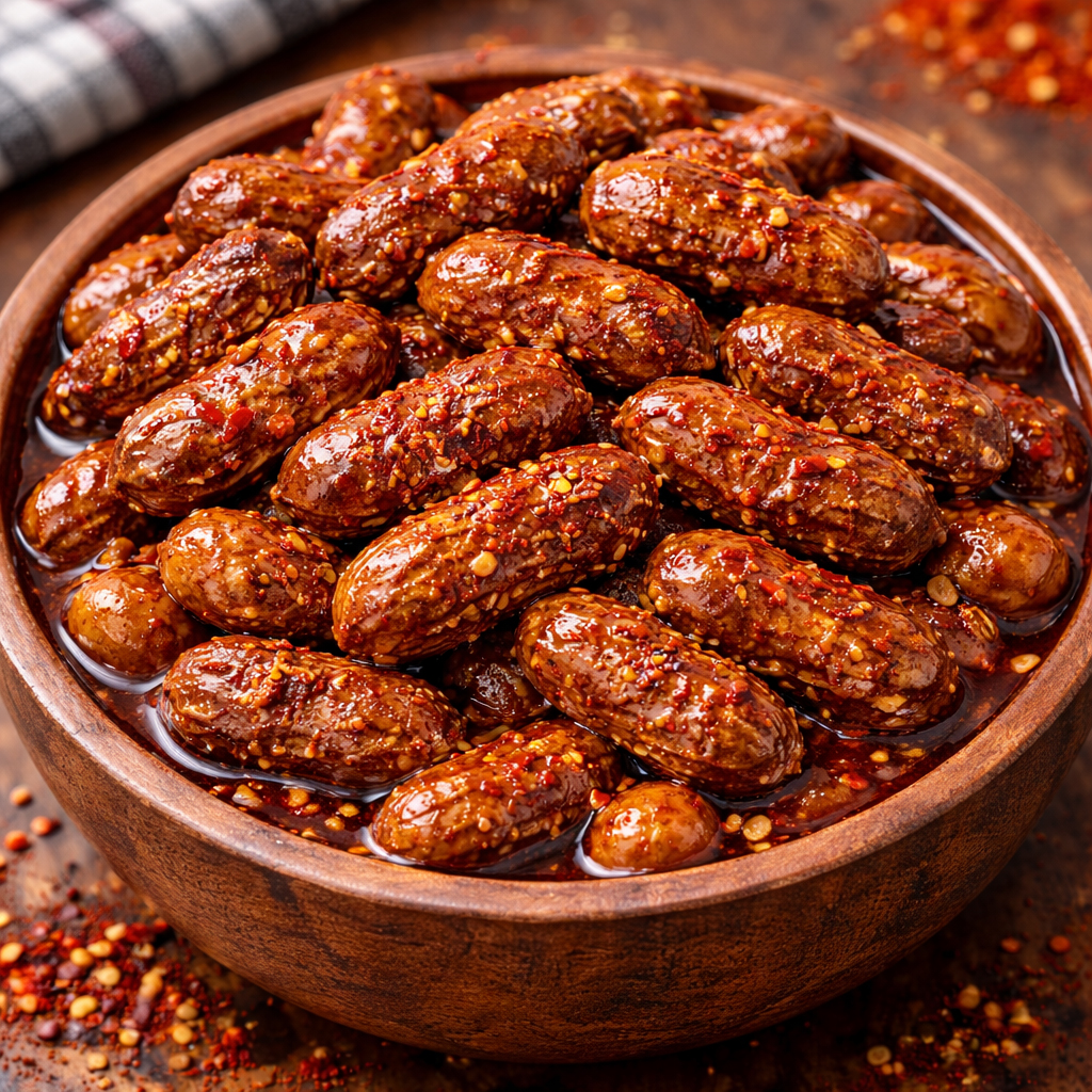 Honey Sriracha Boiled Peanuts