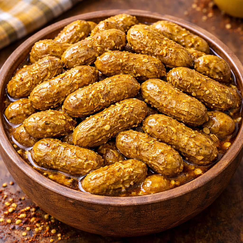 Honey Mustard Boiled Peanuts